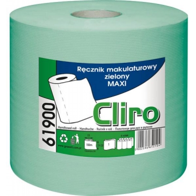 Ręczniki papierowe w dużej rolce przemysłowe zielone Cliro
